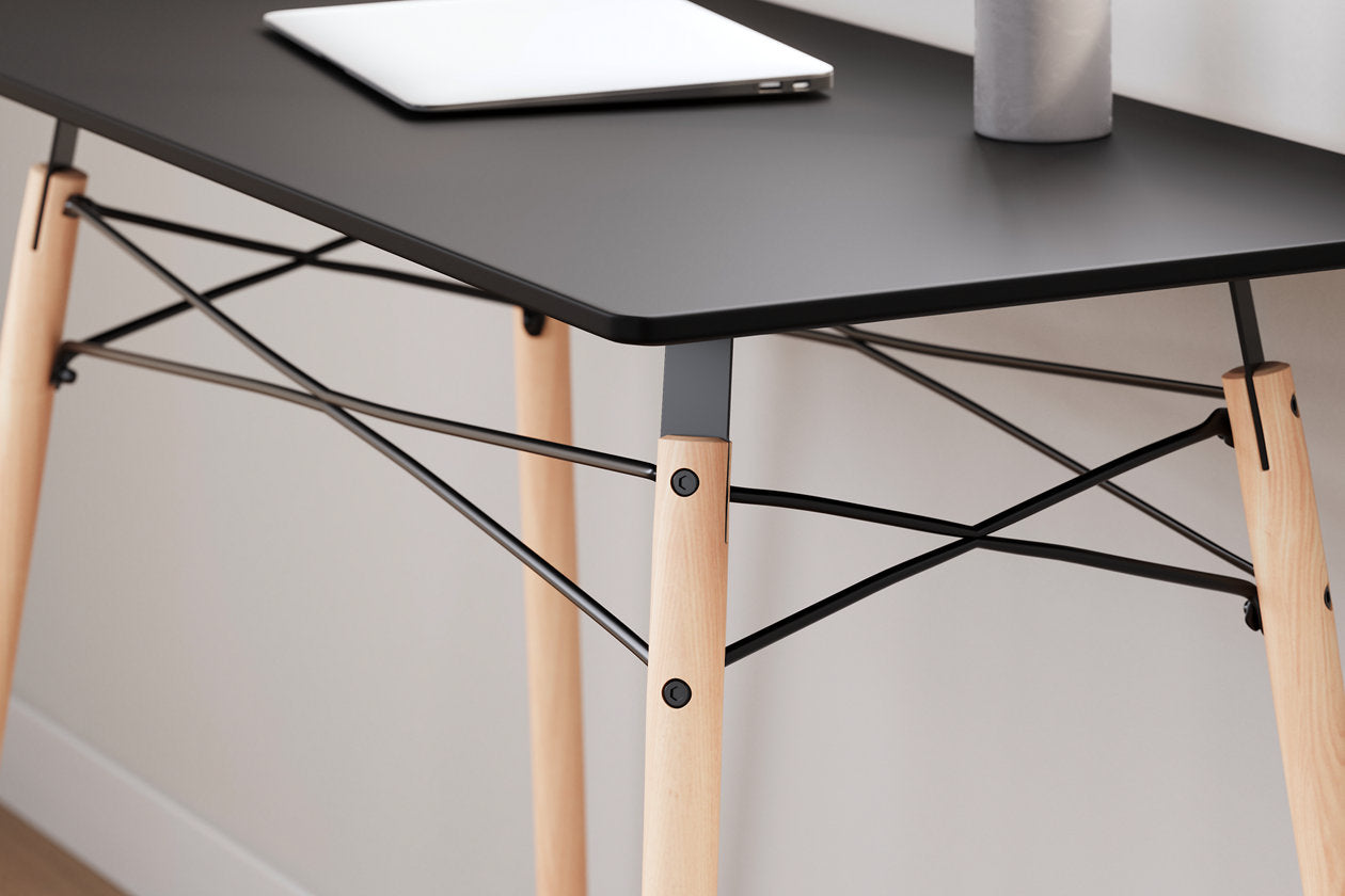 Jaspeni Black/Natural Home Office Desk - H020-10 - Luna Furniture - Dallas Store