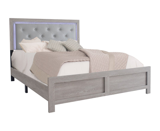 Jaylen Cream King LED Panel Bed - B9270-K-BED - Luna Furniture - Dallas Store