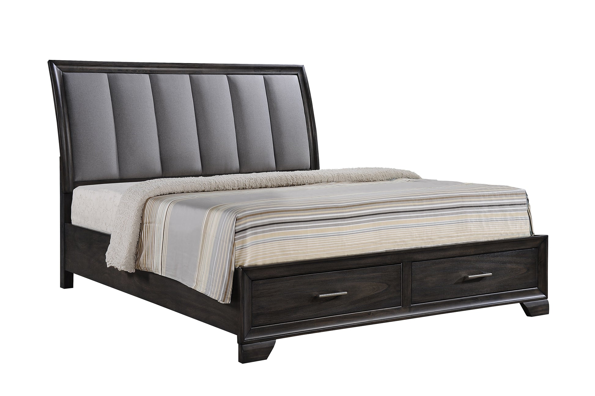 Jaymes Gray Storage Platform Bedroom Set - SET | B6580-K-HB | B6580-K-FBD | B6580-KQ-RAIL | B6580-1 | B6580-11 | B6580-2N - Luna Furniture - Dallas Store