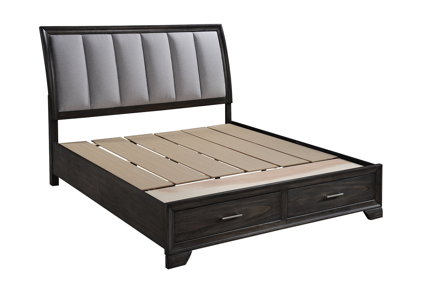 Jaymes Gray Storage Platform Bedroom Set - SET | B6580-K-HB | B6580-K-FBD | B6580-KQ-RAIL | B6580-1 | B6580-11 | B6580-2N - Luna Furniture - Dallas Store