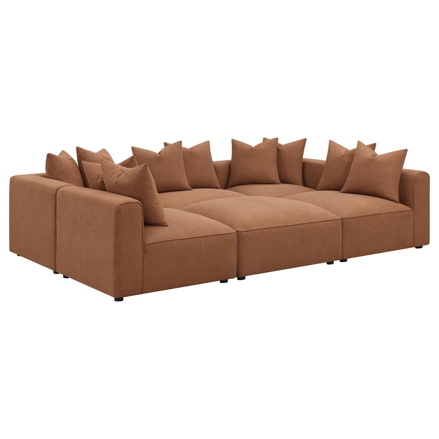 Jennifer 6-Piece Upholstered Modular Sectional Terracotta - 551591-SET - Luna Furniture - Dallas Store