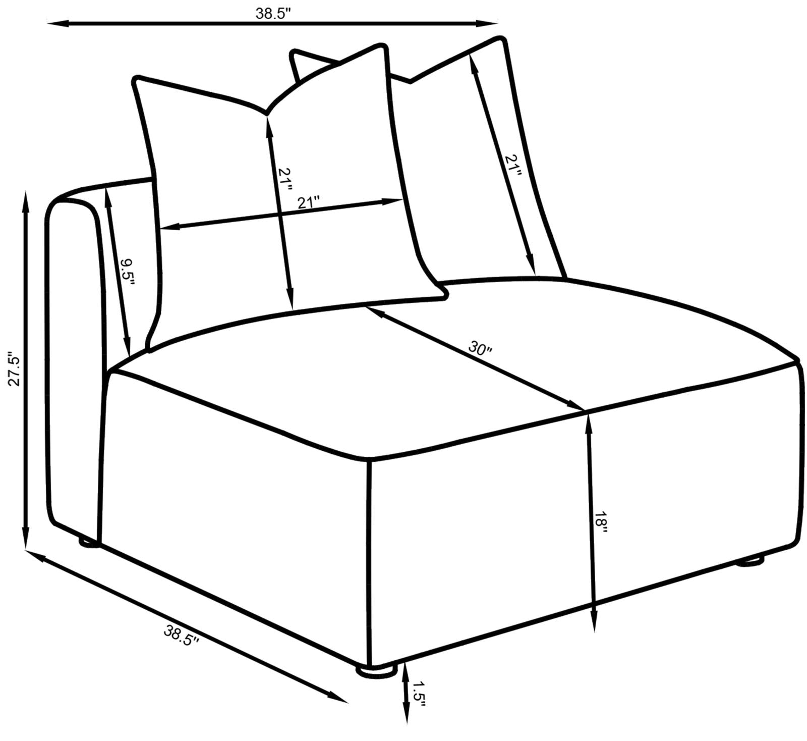 Jennifer Gray Tight Seat Armless Chair - 551594 - Luna Furniture - Dallas Store
