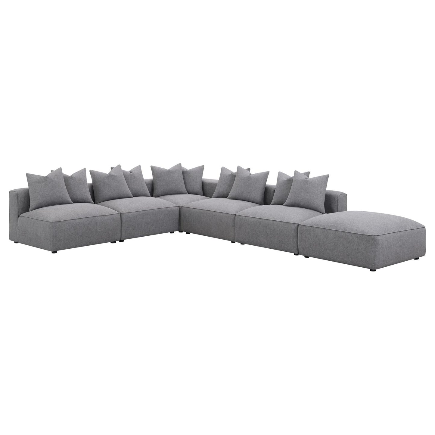 Jennifer Square Upholstered Ottoman Gray - 551596 - Luna Furniture - Dallas Store