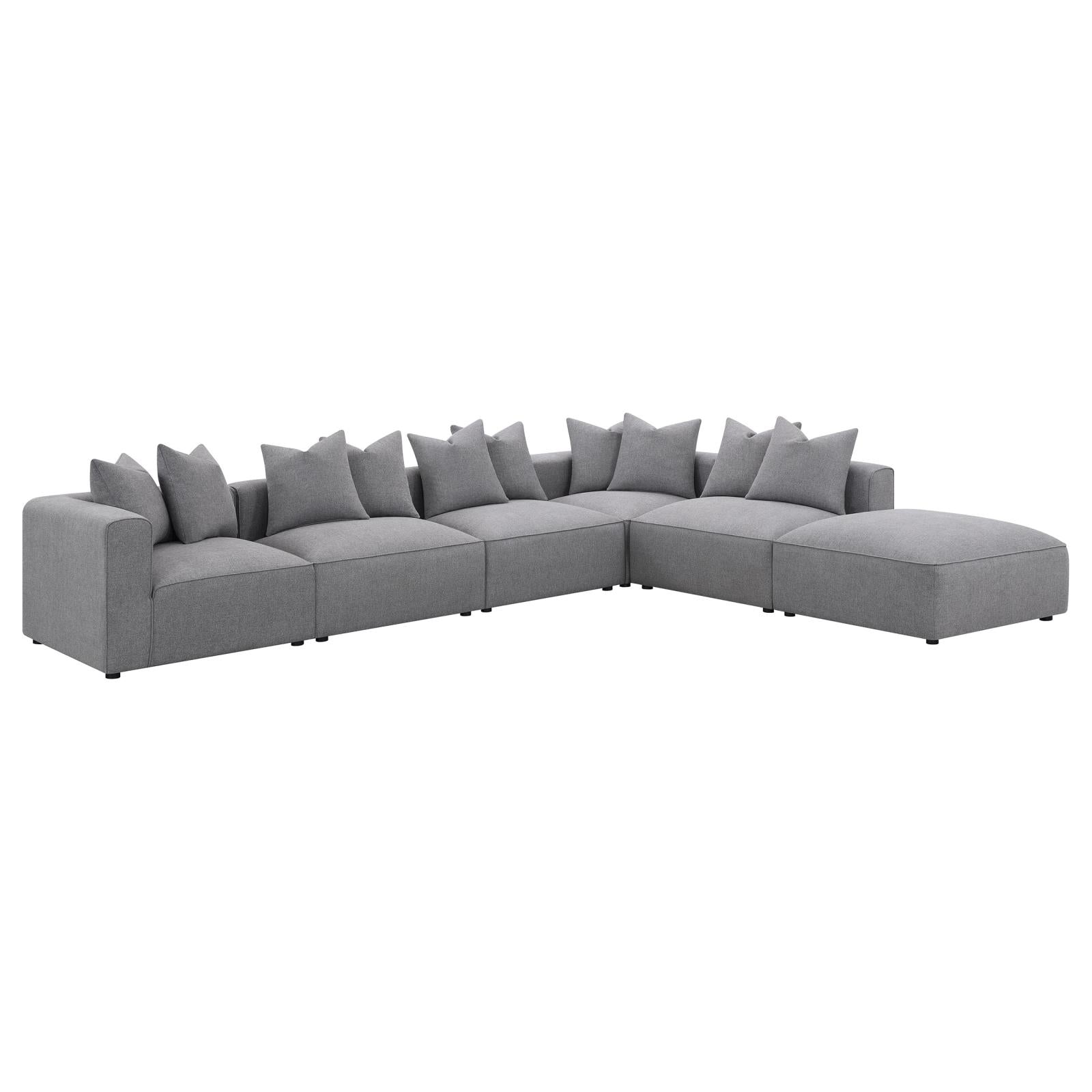 Jennifer Square Upholstered Ottoman Gray - 551596 - Luna Furniture - Dallas Store