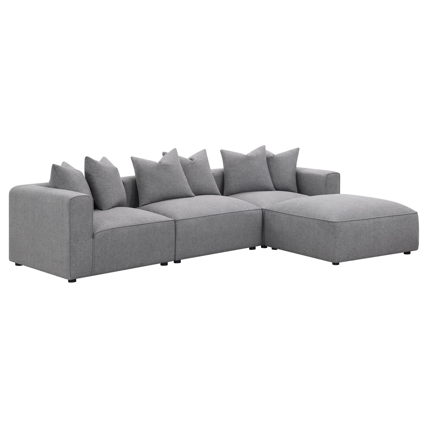 Jennifer Square Upholstered Ottoman Gray - 551596 - Luna Furniture - Dallas Store