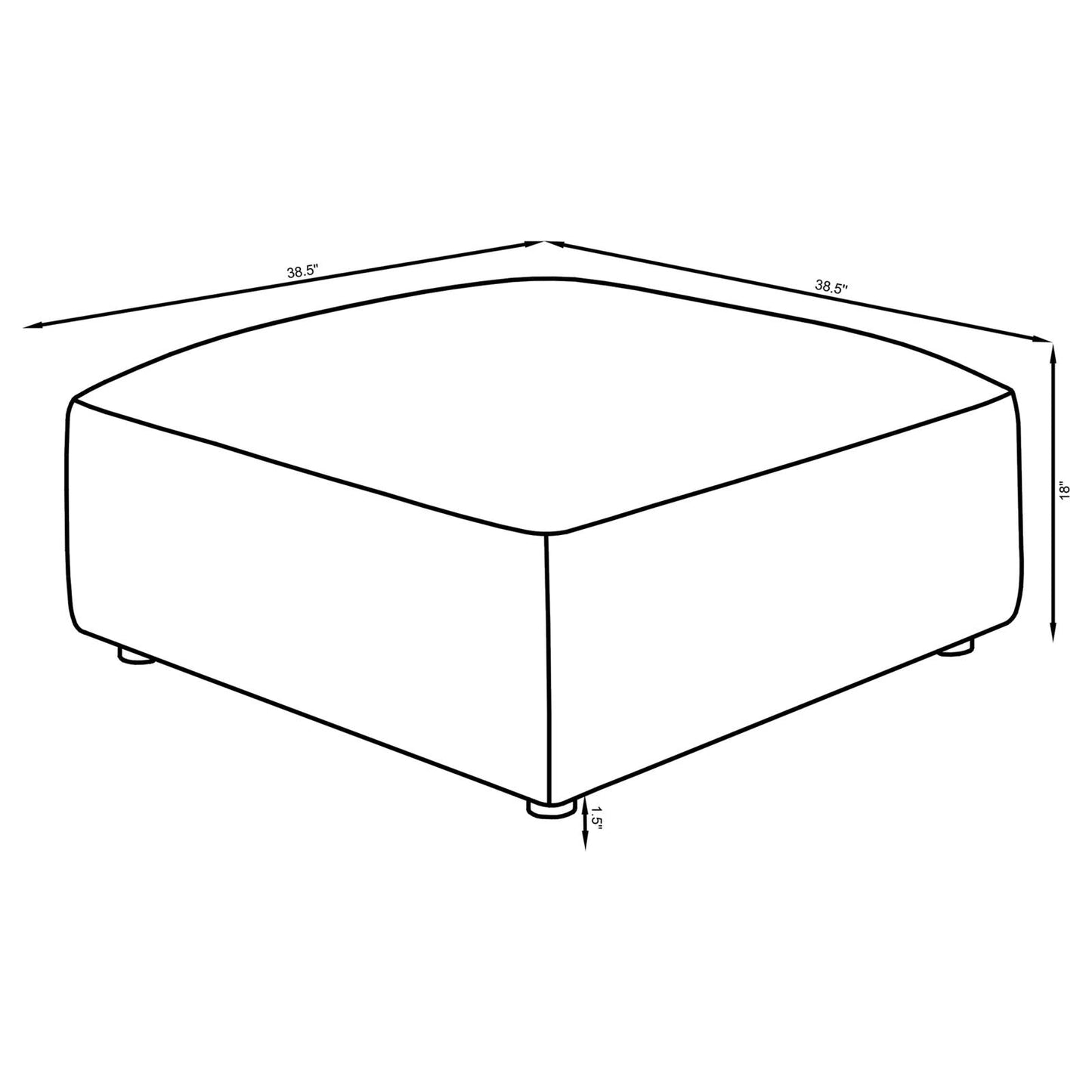 Jennifer Upholstered Ottoman Terracotta - 551593 - Luna Furniture - Dallas Store