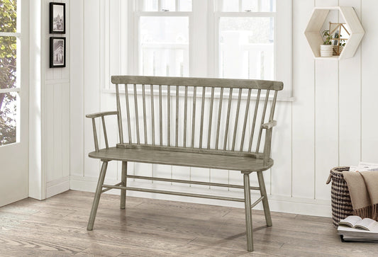 Jerimiah Spindleback Gray Bench - 4185-BENCH-GY - Luna Furniture - Dallas Store