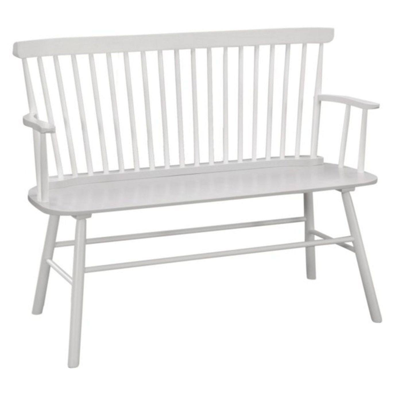 Jerimiah Spindleback White Bench - 4185-BENCH-WH - Luna Furniture - Dallas Store