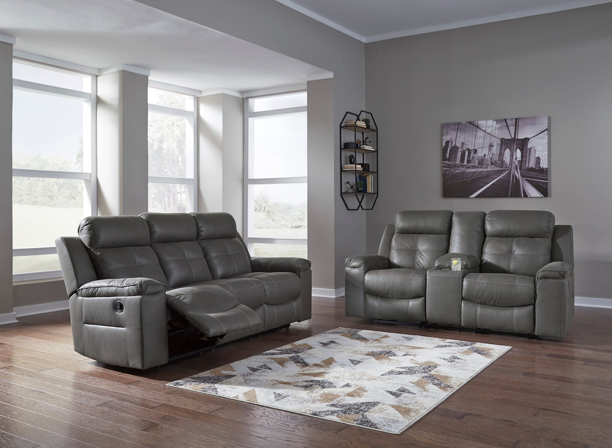 Jesolo Dark Gray Reclining Living Room Set - SET | 8670588 | 8670594 - Luna Furniture - Dallas Store