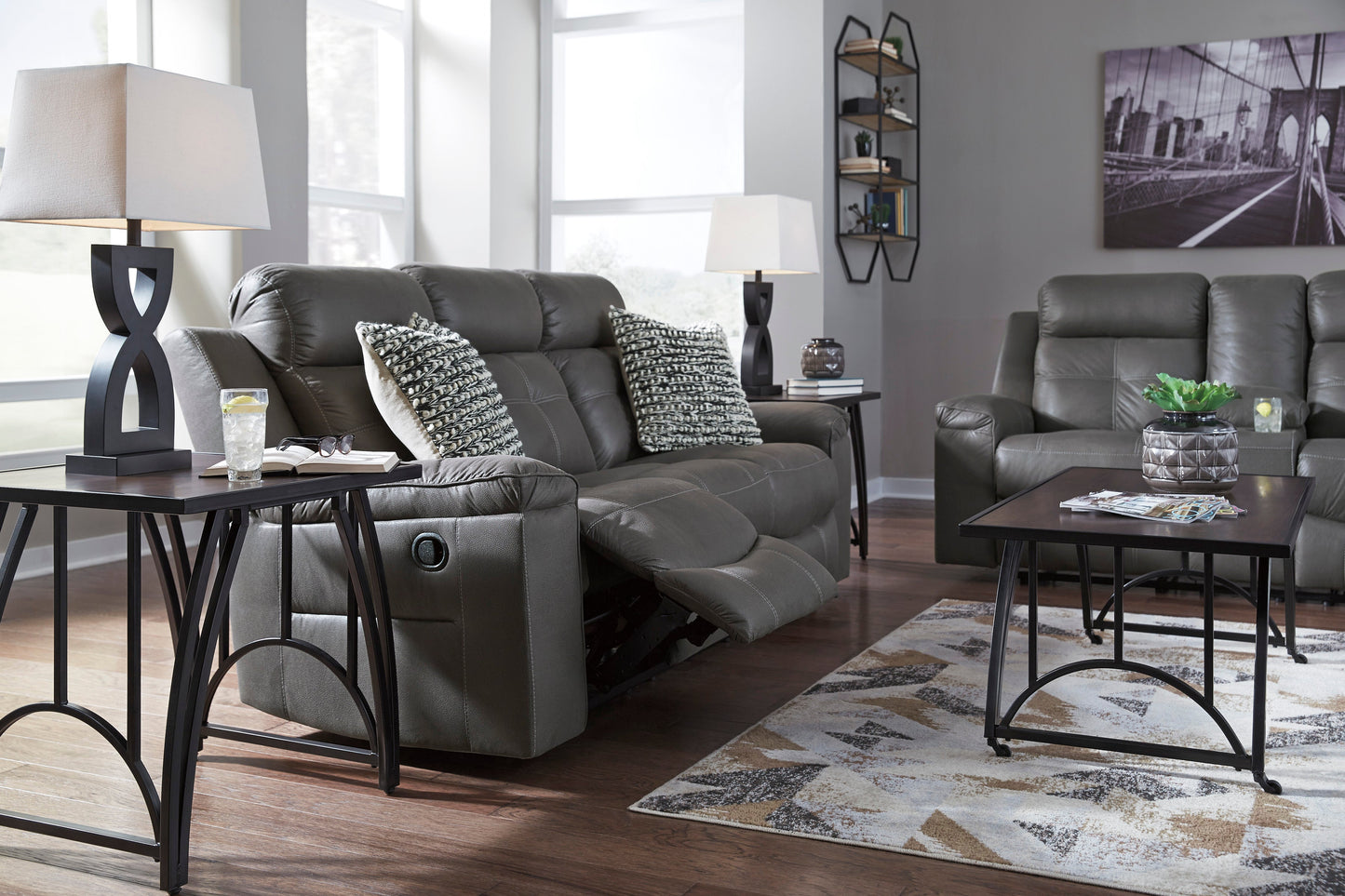 Jesolo Dark Gray Reclining Living Room Set - SET | 8670588 | 8670594 - Luna Furniture - Dallas Store