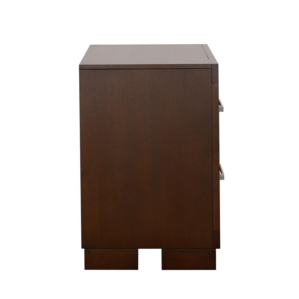 Jessica 2-Drawer Nightstand Cappuccino - 200712 - Luna Furniture - Dallas Store