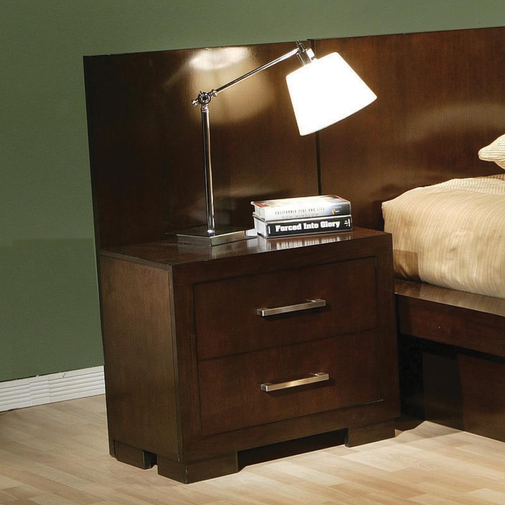 Jessica 2-Drawer Nightstand Cappuccino - 200712 - Luna Furniture - Dallas Store