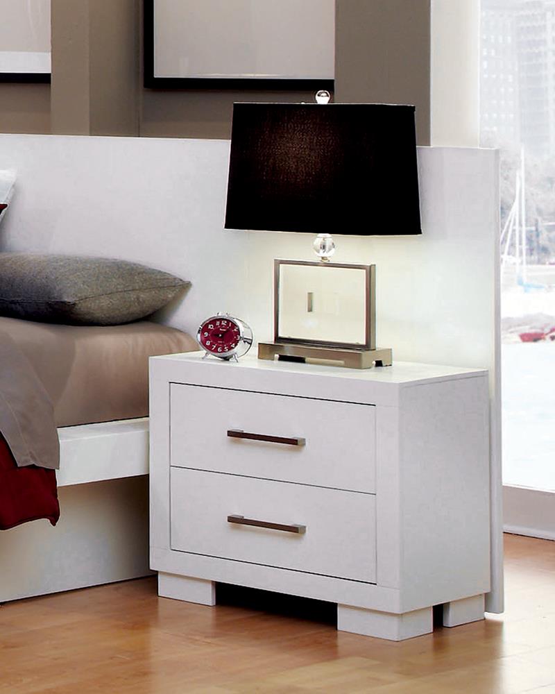 Jessica 2-Drawer Nightstand White - 202992 - Luna Furniture - Dallas Store