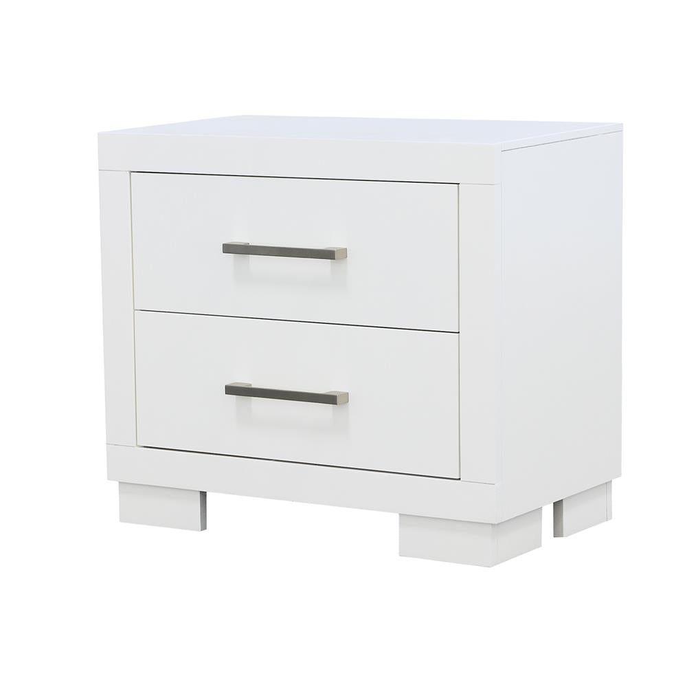 Jessica 2-Drawer Nightstand White - 202992 - Luna Furniture - Dallas Store