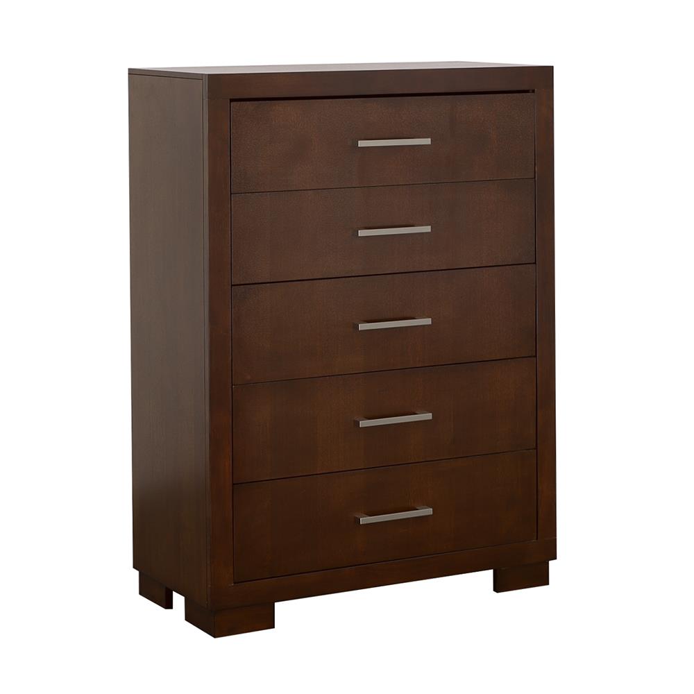 Jessica Cappuccino 5-Drawer Chest - 200715 - Luna Furniture - Dallas Store