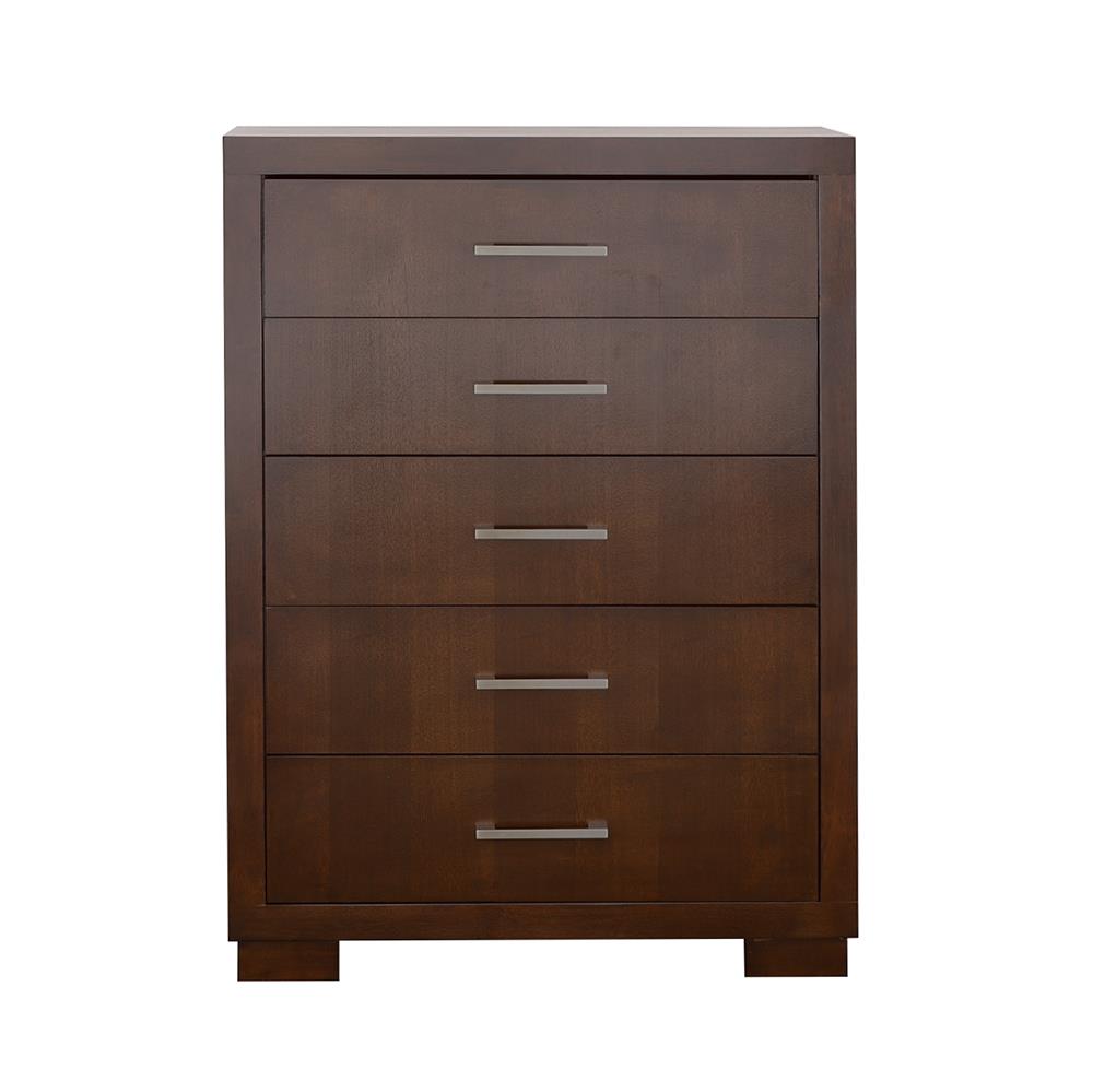Jessica Cappuccino 5-Drawer Chest - 200715 - Luna Furniture - Dallas Store
