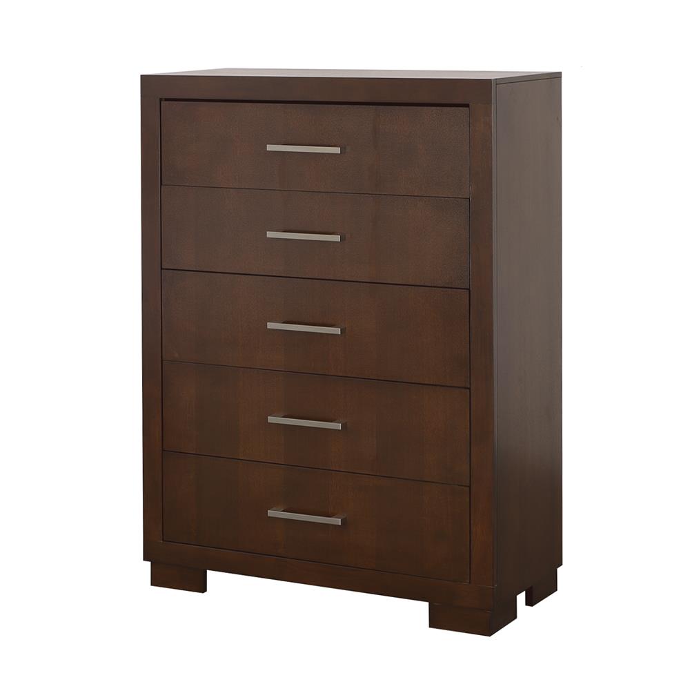 Jessica Cappuccino 5-Drawer Chest - 200715 - Luna Furniture - Dallas Store