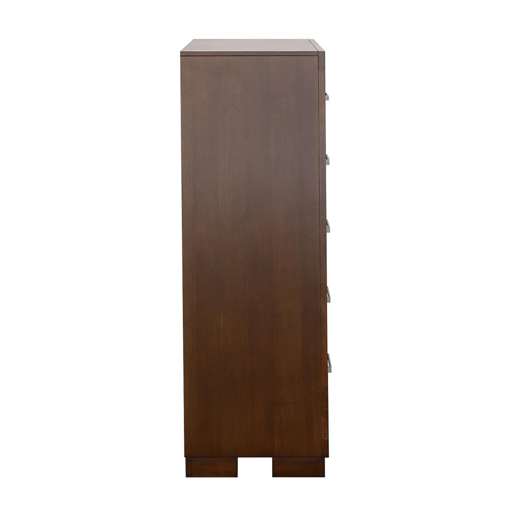 Jessica Cappuccino 5-Drawer Chest - 200715 - Luna Furniture - Dallas Store