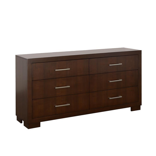 Jessica Cappuccino 6-Drawer Dresser - 200713 - Luna Furniture - Dallas Store