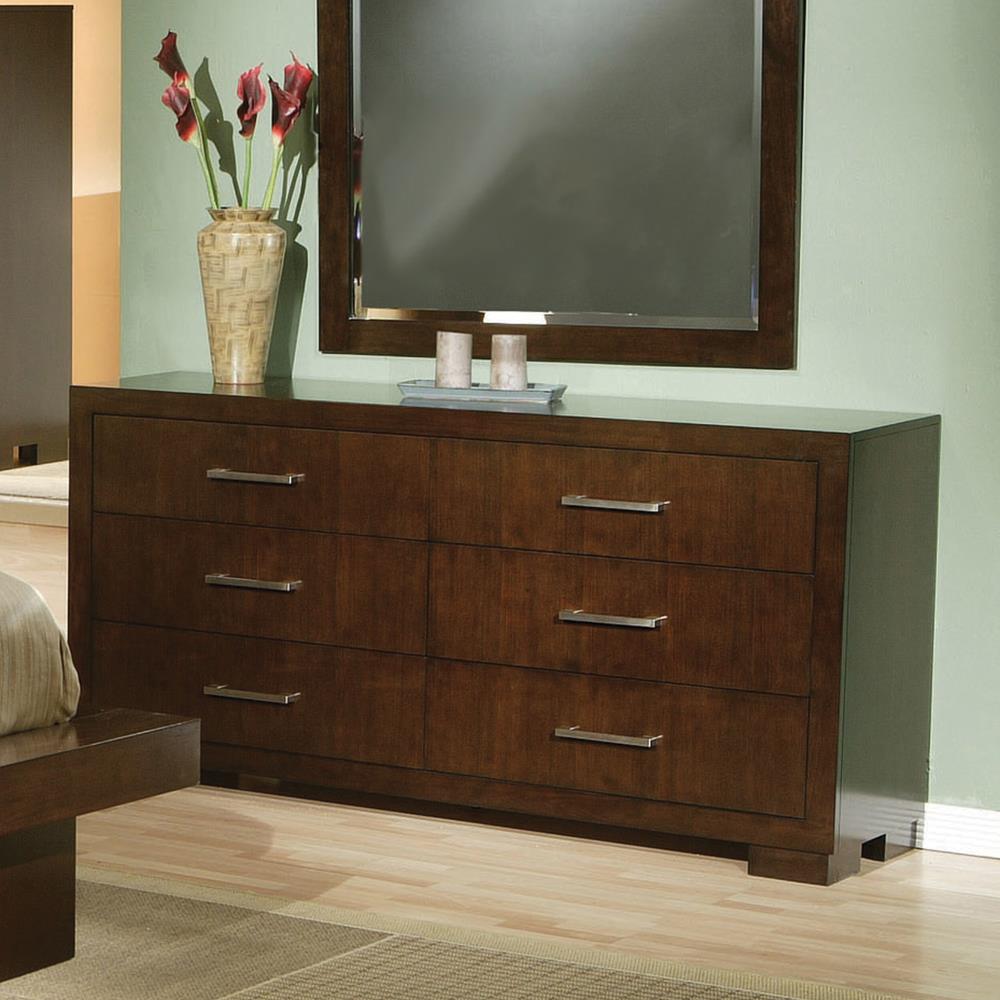 Jessica Cappuccino 6-Drawer Dresser - 200713 - Luna Furniture - Dallas Store