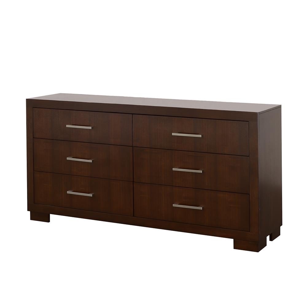 Jessica Cappuccino 6-Drawer Dresser - 200713 - Luna Furniture - Dallas Store