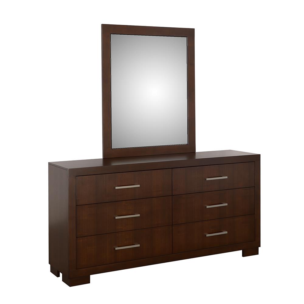 Jessica Cappuccino Rectangular Wall Mirror - 200714 - Luna Furniture - Dallas Store