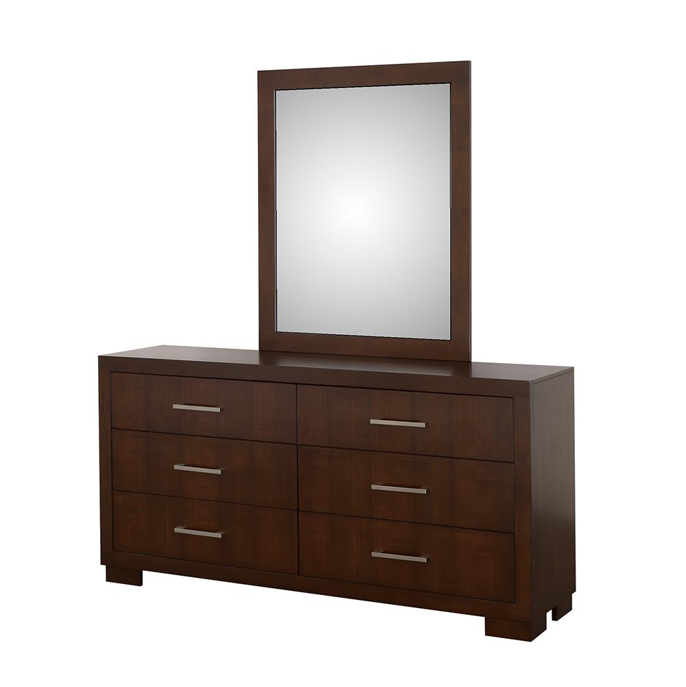 Jessica Cappuccino Rectangular Wall Mirror - 200714 - Luna Furniture - Dallas Store