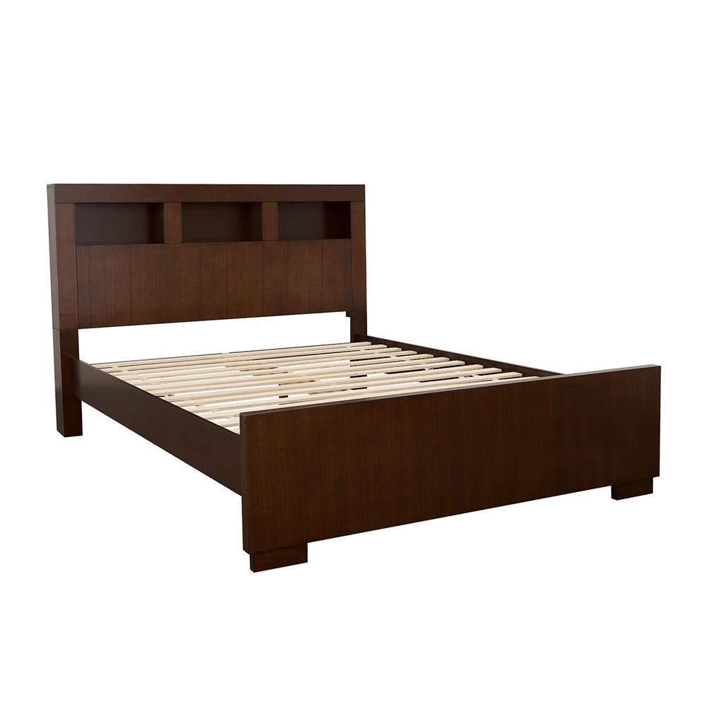 Jessica Eastern King Bed with Storage Headboard Cappuccino - 200719KE - Luna Furniture - Dallas Store