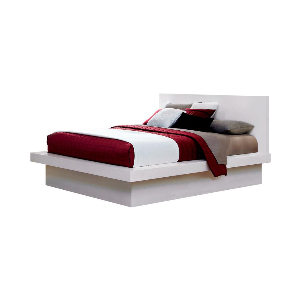 Jessica Eastern King Platform Bed with Rail Seating White - 202990KE - Luna Furniture - Dallas Store