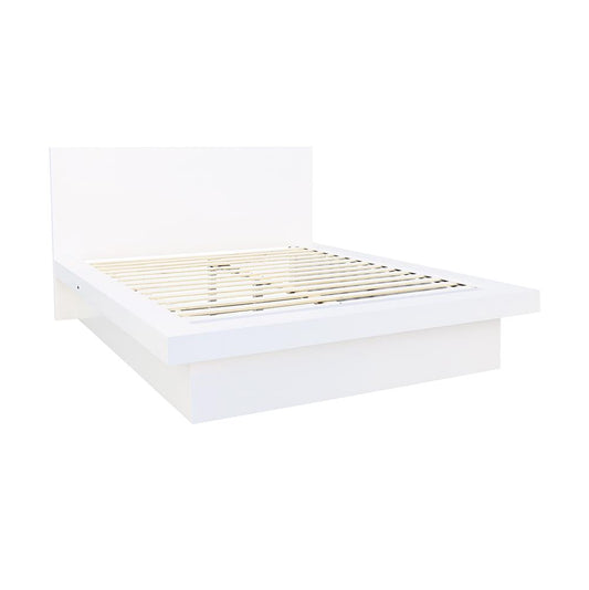 Jessica Queen Platform Bed with Rail Seating White - 202990Q - Luna Furniture - Dallas Store