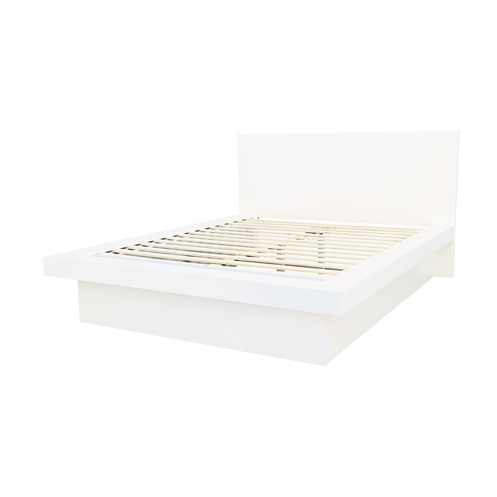 Jessica Queen Platform Bed with Rail Seating White - 202990Q - Luna Furniture - Dallas Store