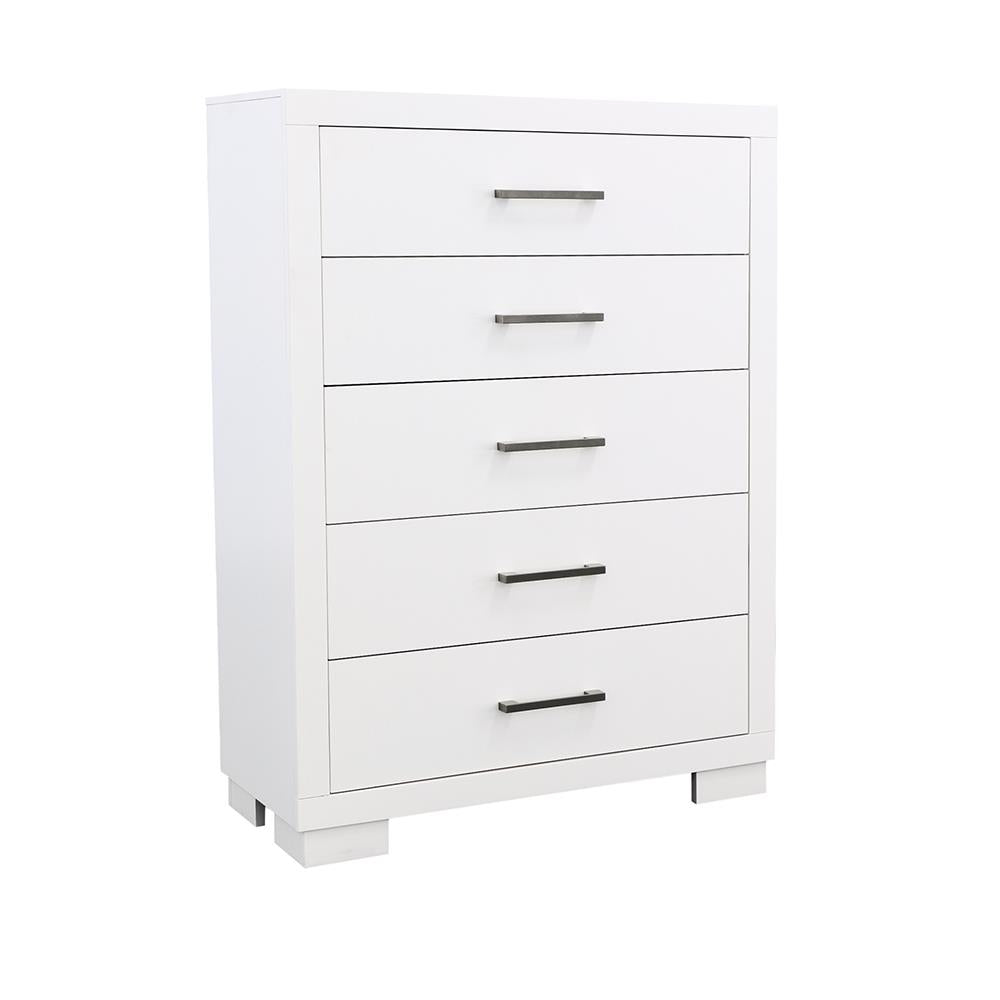 Jessica White 5-Drawer Chest - 202995 - Luna Furniture - Dallas Store