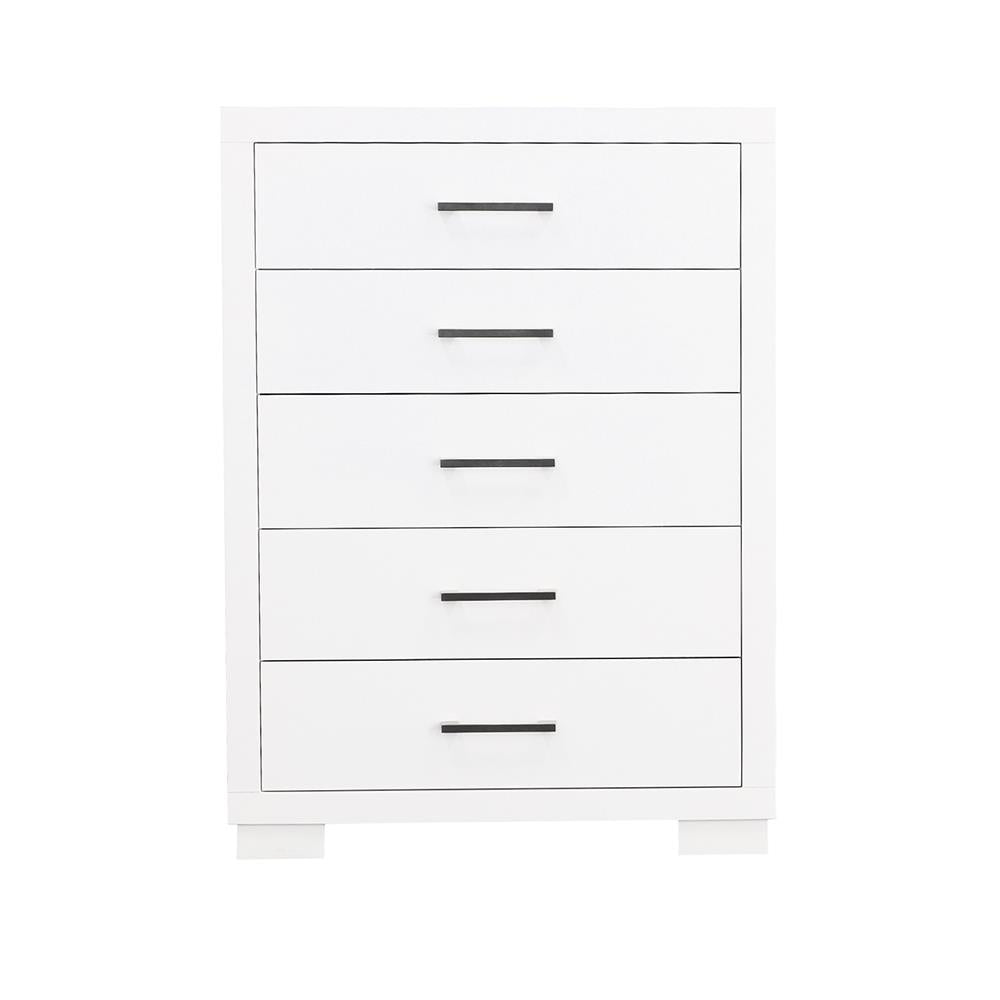 Jessica White 5-Drawer Chest - 202995 - Luna Furniture - Dallas Store