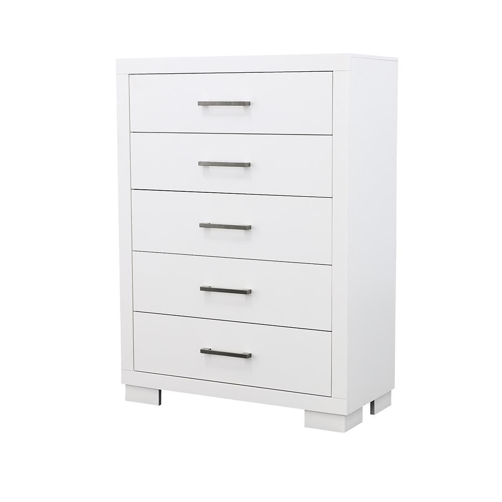Jessica White 5-Drawer Chest - 202995 - Luna Furniture - Dallas Store