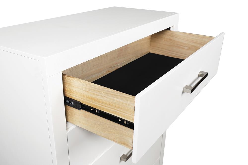 Jessica White 5-Drawer Chest - 202995 - Luna Furniture - Dallas Store