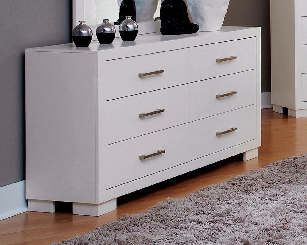 Jessica White 6-Drawer Dresser - 202993 - Luna Furniture - Dallas Store