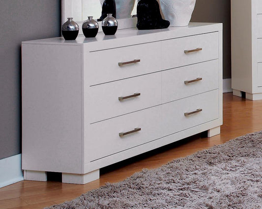 Jessica White 6-Drawer Dresser - 202993 - Luna Furniture - Dallas Store