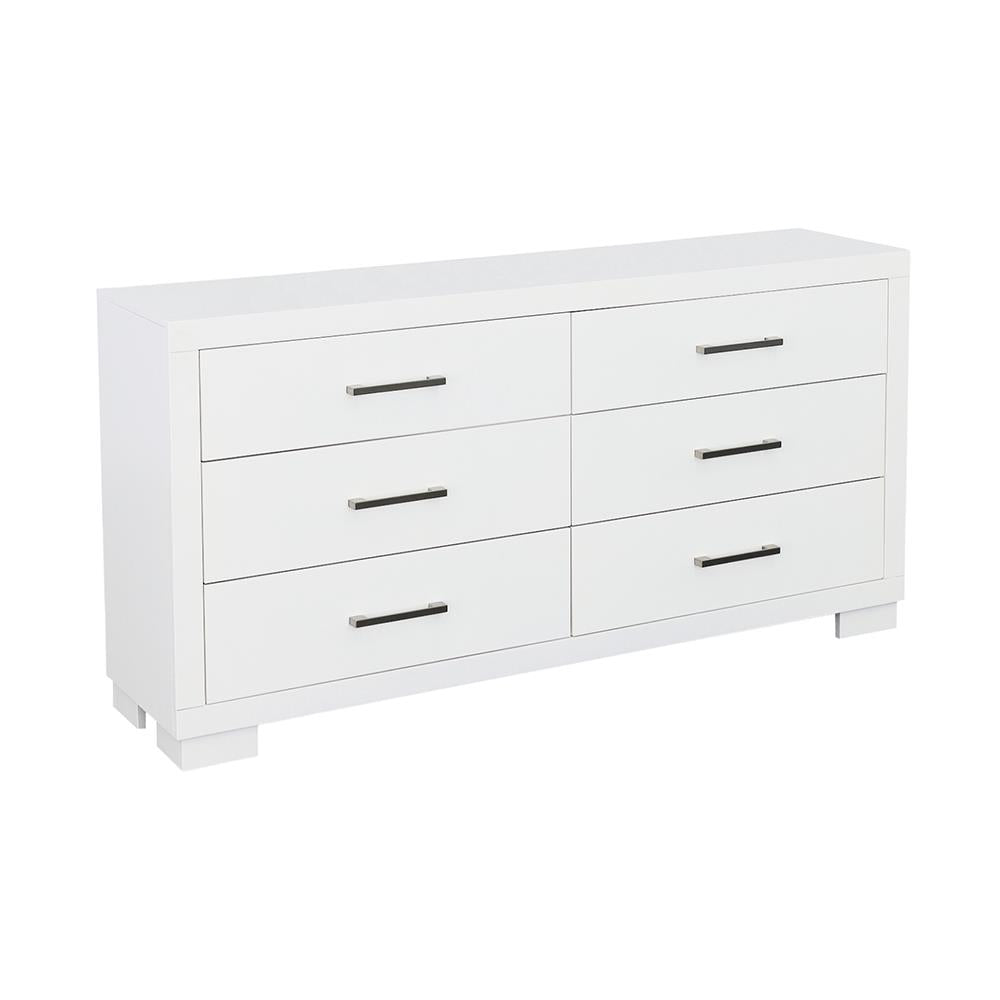Jessica White 6-Drawer Dresser - 202993 - Luna Furniture - Dallas Store