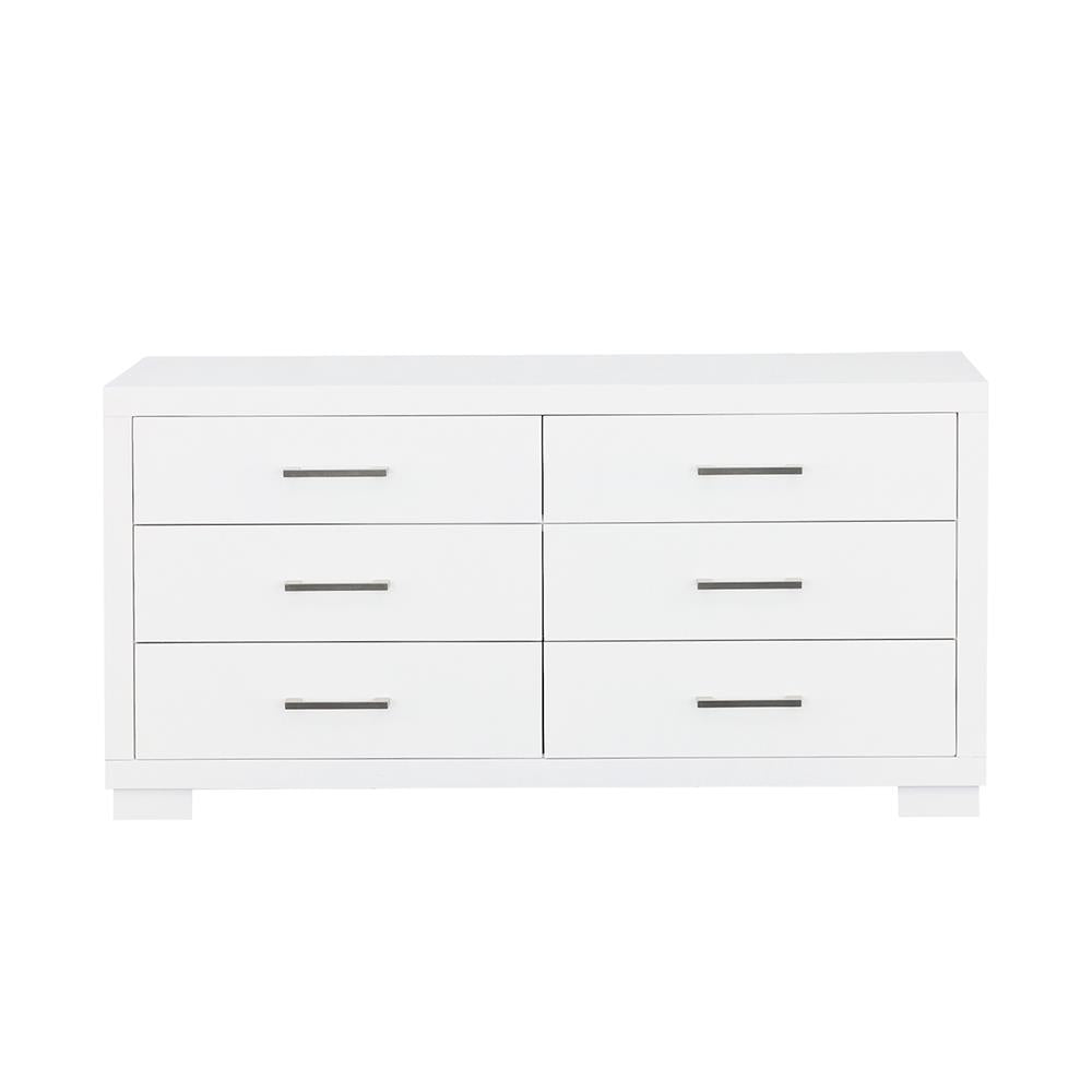 Jessica White 6-Drawer Dresser - 202993 - Luna Furniture - Dallas Store
