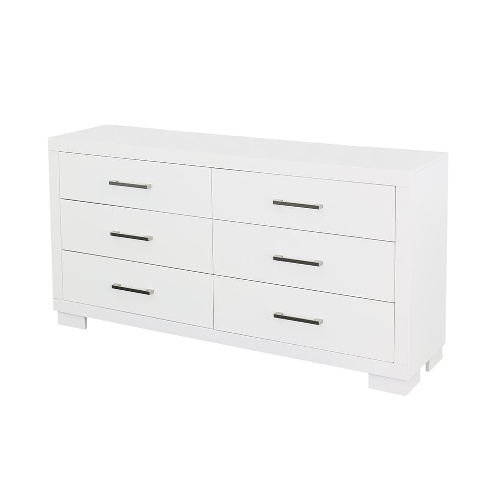 Jessica White 6-Drawer Dresser - 202993 - Luna Furniture - Dallas Store