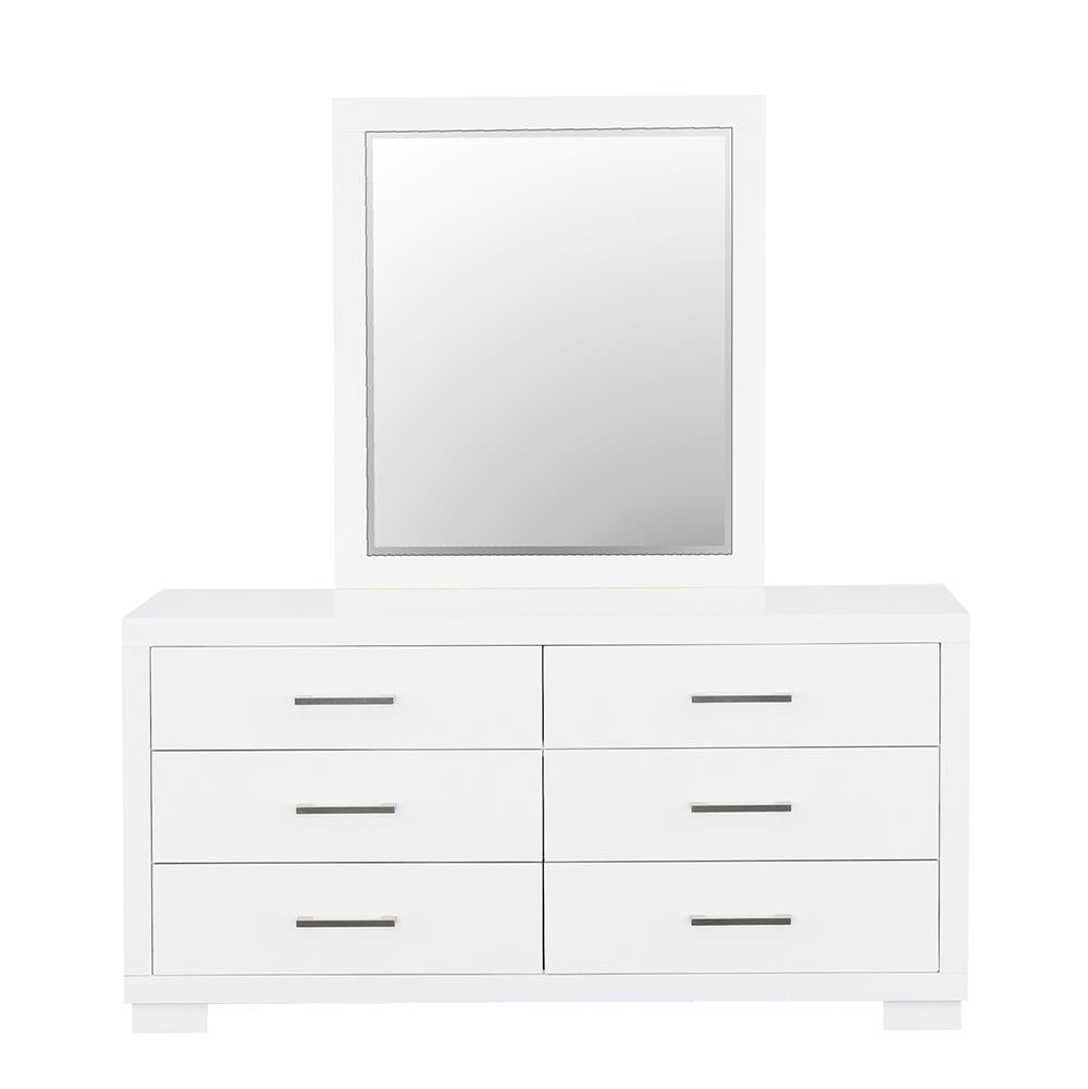 Jessica White Rectangular Mirror - 202994 - Luna Furniture - Dallas Store