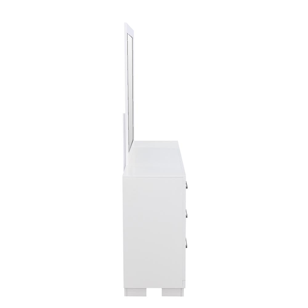 Jessica White Rectangular Mirror - 202994 - Luna Furniture - Dallas Store
