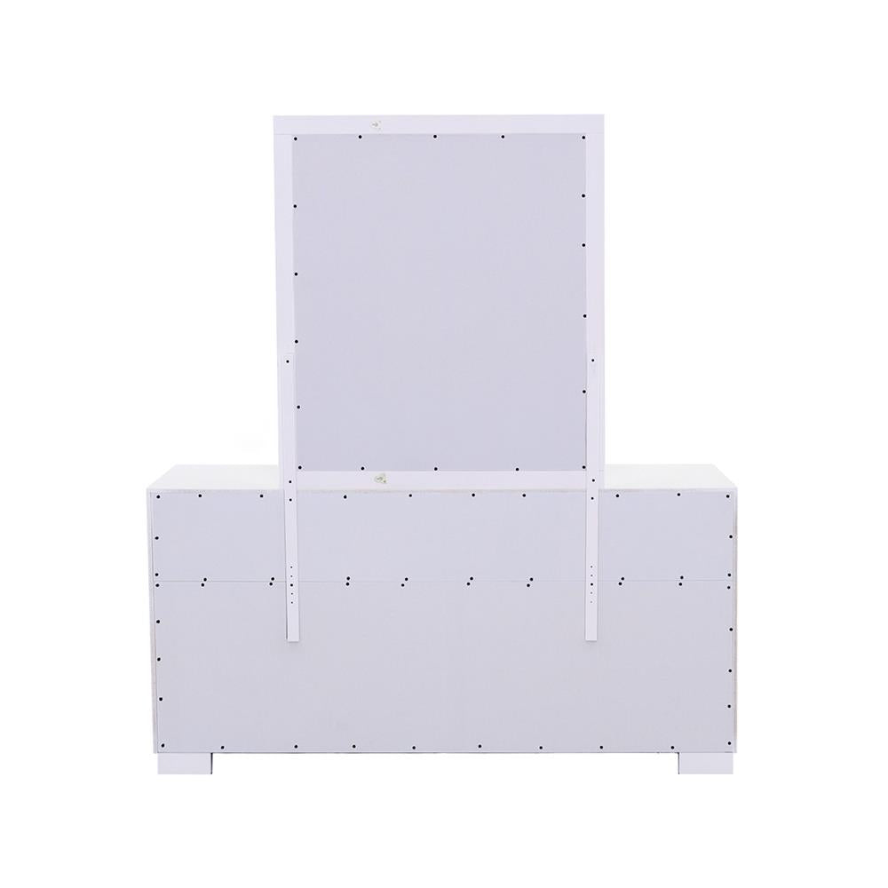 Jessica White Rectangular Mirror - 202994 - Luna Furniture - Dallas Store