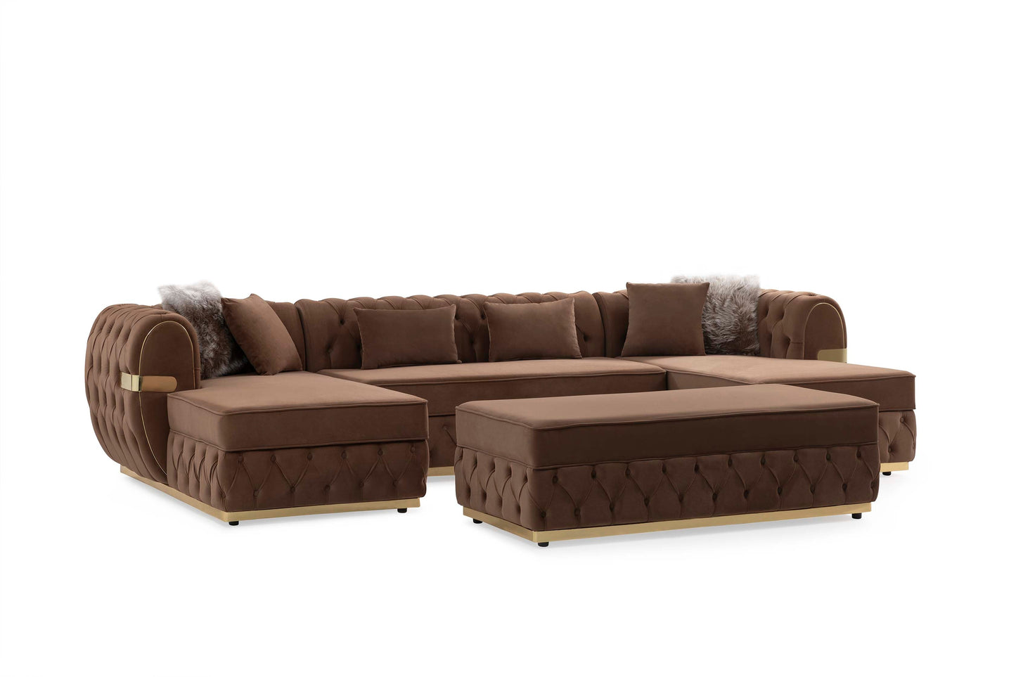 Jester Mocha Velvet Rectangle Ottoman - JESTERMOCHA-OTT - Luna Furniture - Dallas Store