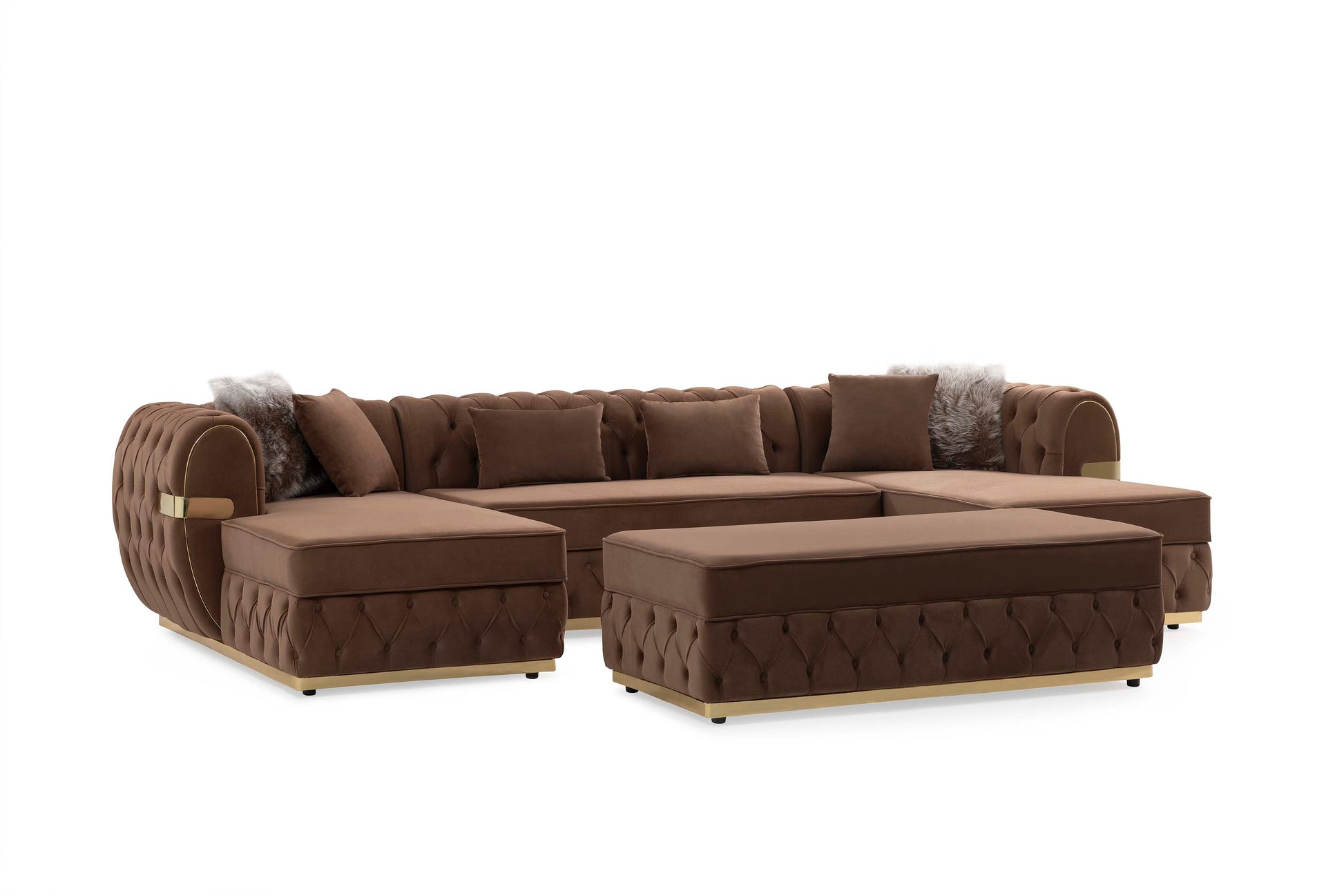 Jester Mocha Velvet Rectangle Ottoman - JESTERMOCHA-OTT - Luna Furniture - Dallas Store