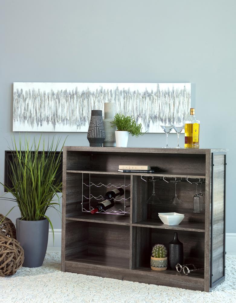 Joe Aged Oak 5-Shelf Bar Unit - 182071 - Luna Furniture - Dallas Store