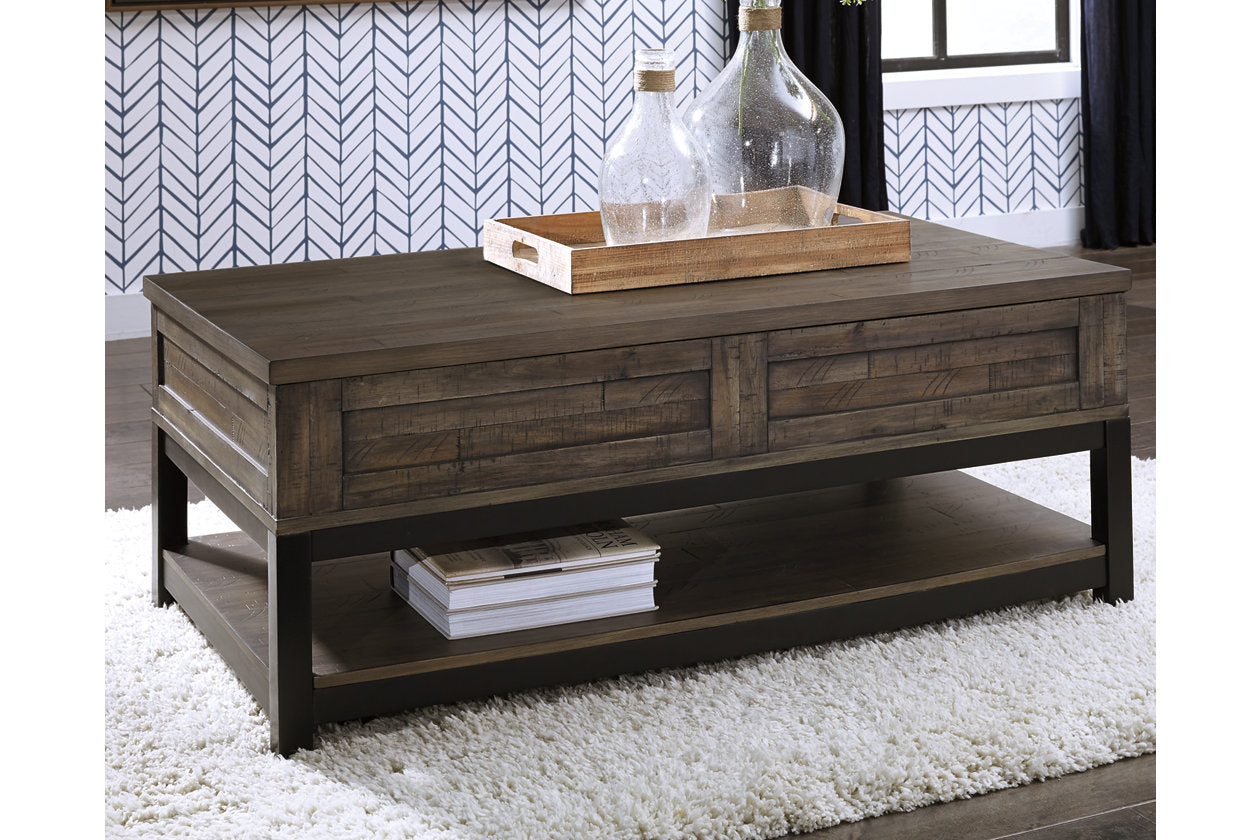 Johurst Grayish Brown Coffee Table with Lift Top - T444-9 - Luna Furniture - Dallas Store
