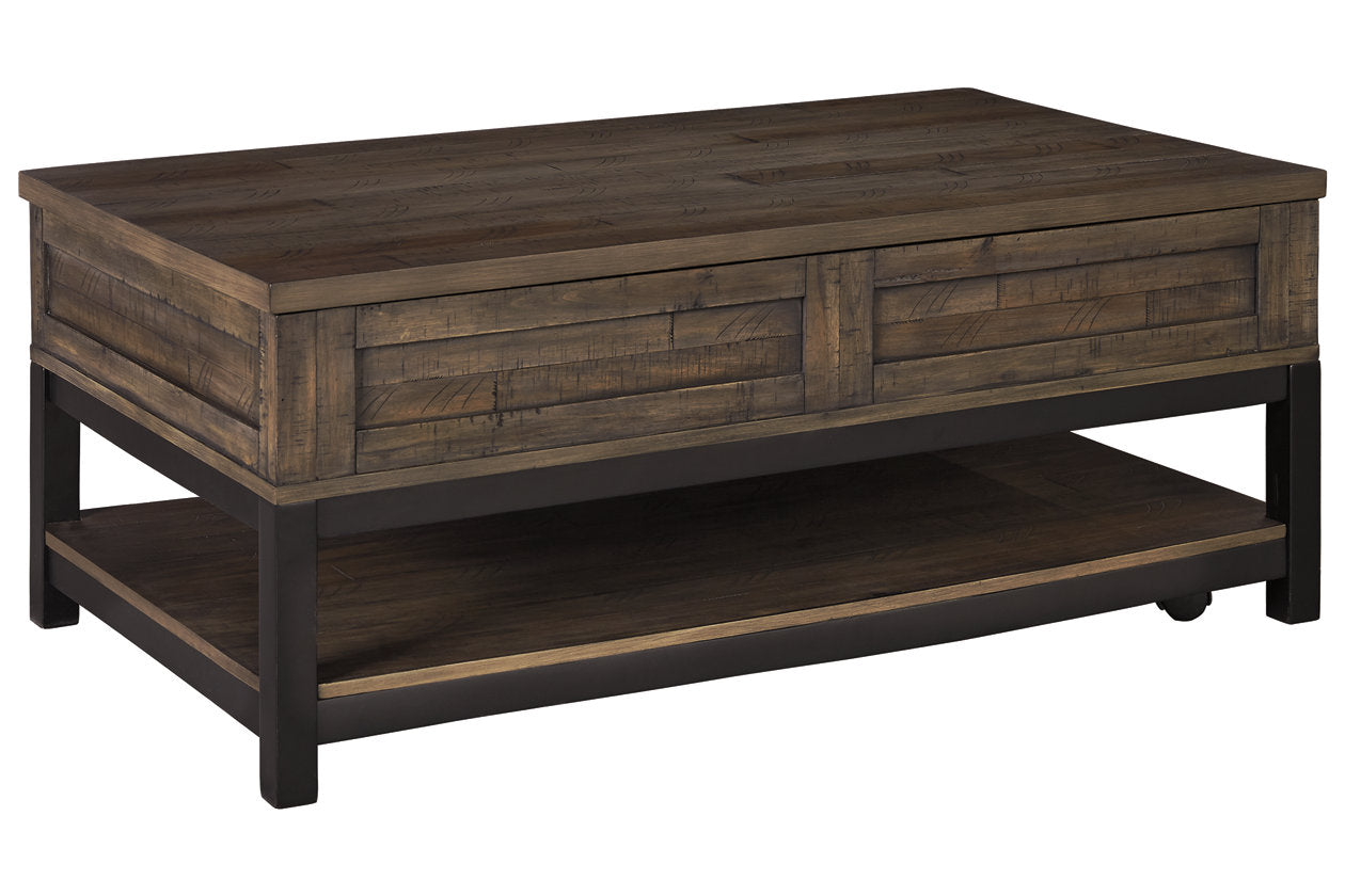 Johurst Grayish Brown Coffee Table with Lift Top - T444-9 - Luna Furniture - Dallas Store