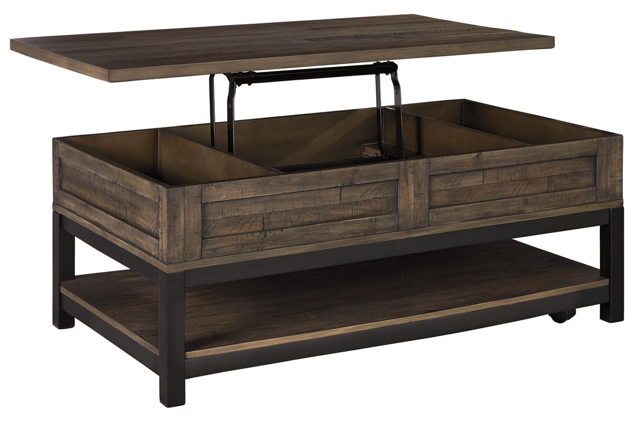 Johurst Grayish Brown Coffee Table with Lift Top - T444-9 - Luna Furniture - Dallas Store