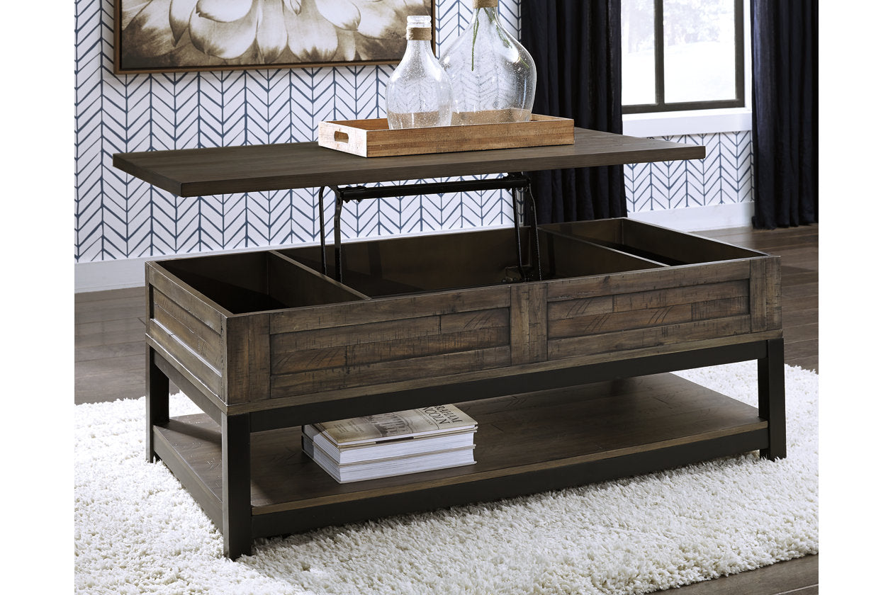 Johurst Grayish Brown Coffee Table with Lift Top - T444-9 - Luna Furniture - Dallas Store